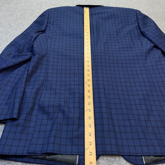 Canaletto‎ Men's 44L Blue Windowpane Wool Sport Coat Vitale Barberis Canonico - Picture 6 of 12